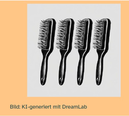 Viermal die gleiche Haarbürste