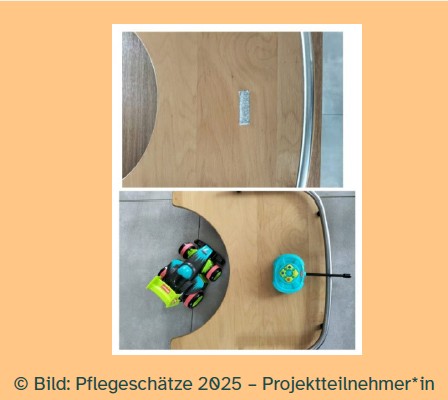Spielzeug mit Klettband fixieren