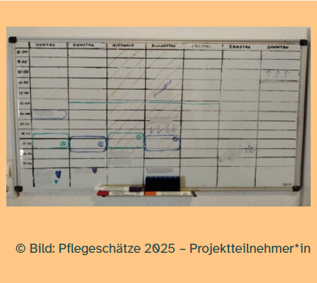 Tafel mit Wochenplan