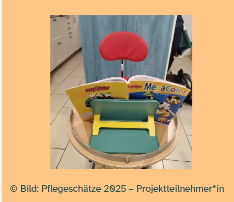 Einfache Buchstütze für Malbücher