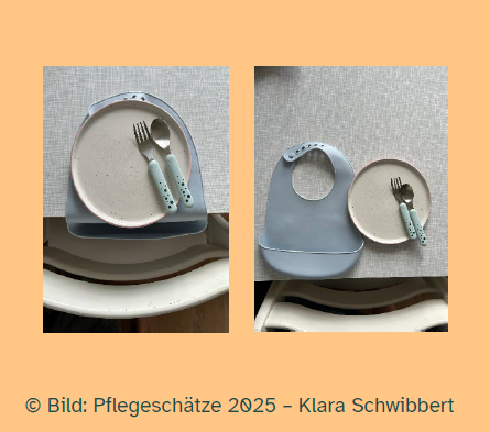 Lätzchen unter Teller klemmen