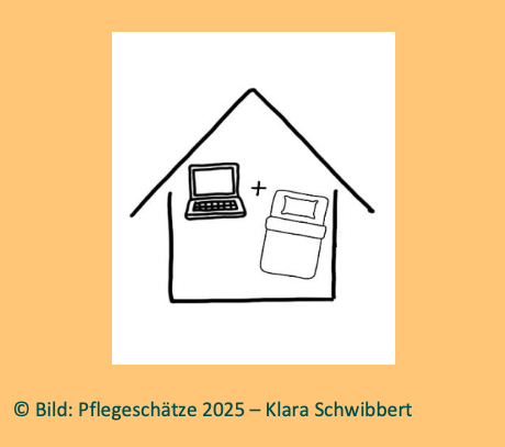Pflegebett im Arbeitszimmer